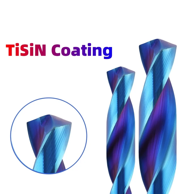 HRC70 Solid Carbide Twist Drill Bit Blue Coated 1mm-17.9mm CNC NC Machinery Tool Hard Metal Steel Drilling 1PCS
