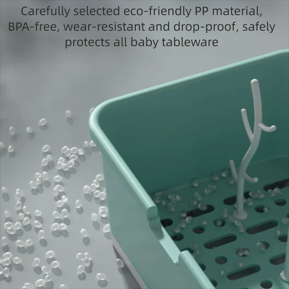 Large Capacity Baby Bottle Holder Anti-Dust Portable Nursing Bottle Drying Rack Nipple Dryer with Lid Cover