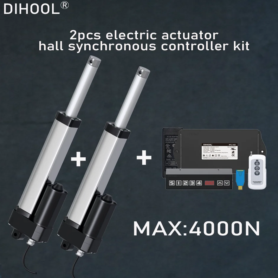 DHLA4000 Electric Linear Actuator 1/2/3/4pcs with Hall Motor Synchronous Control System Various Strokes Available 100mm-1000mm