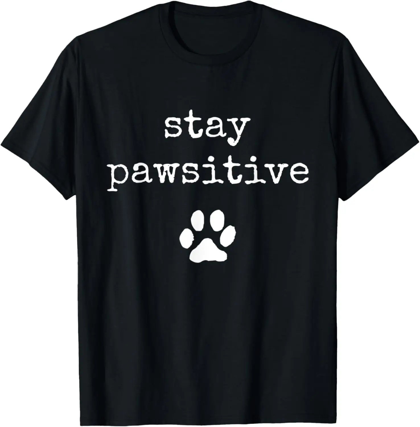 Dog Paw Print Stay Positive Funny Dog Pun Optimistic Vintage T-Shirt