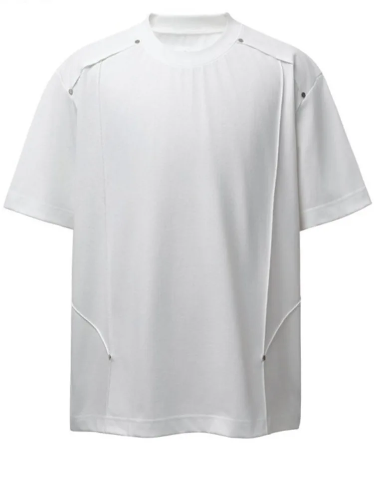American Style Deconstructed Design T Shirt Men's Round Neck Short Sleeve Loose Short Sleeve Tops 2026 Spring New 2HWS6
