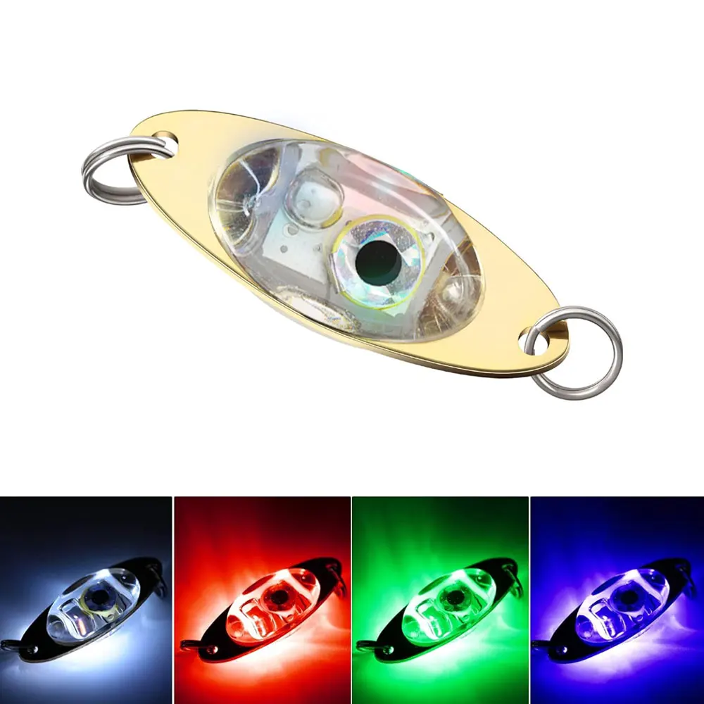 LED Deep Drop Underwater Eye Fish Attractor Lure Flash Lamp Trap Bait Fishing Lures Electronic Metal Spoons Flasher Fishing Bait