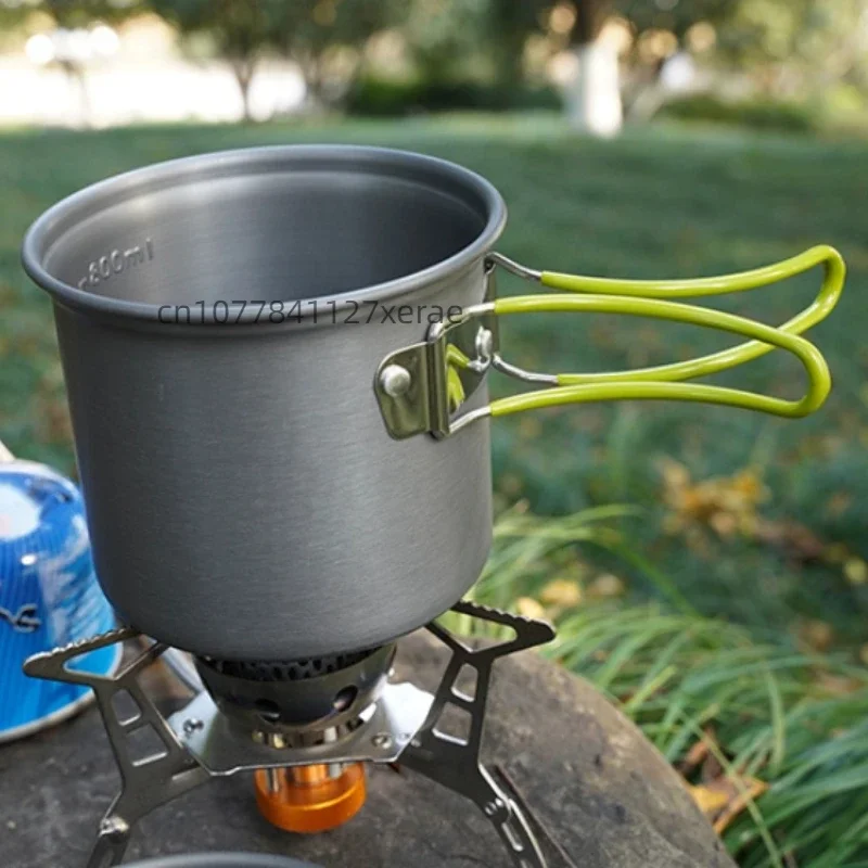Outdoor Household Portable Aluminum Folding Bowl And Pot Picnic Cooking Set With Handles Camping Cookware Mess Kit For Backpacki