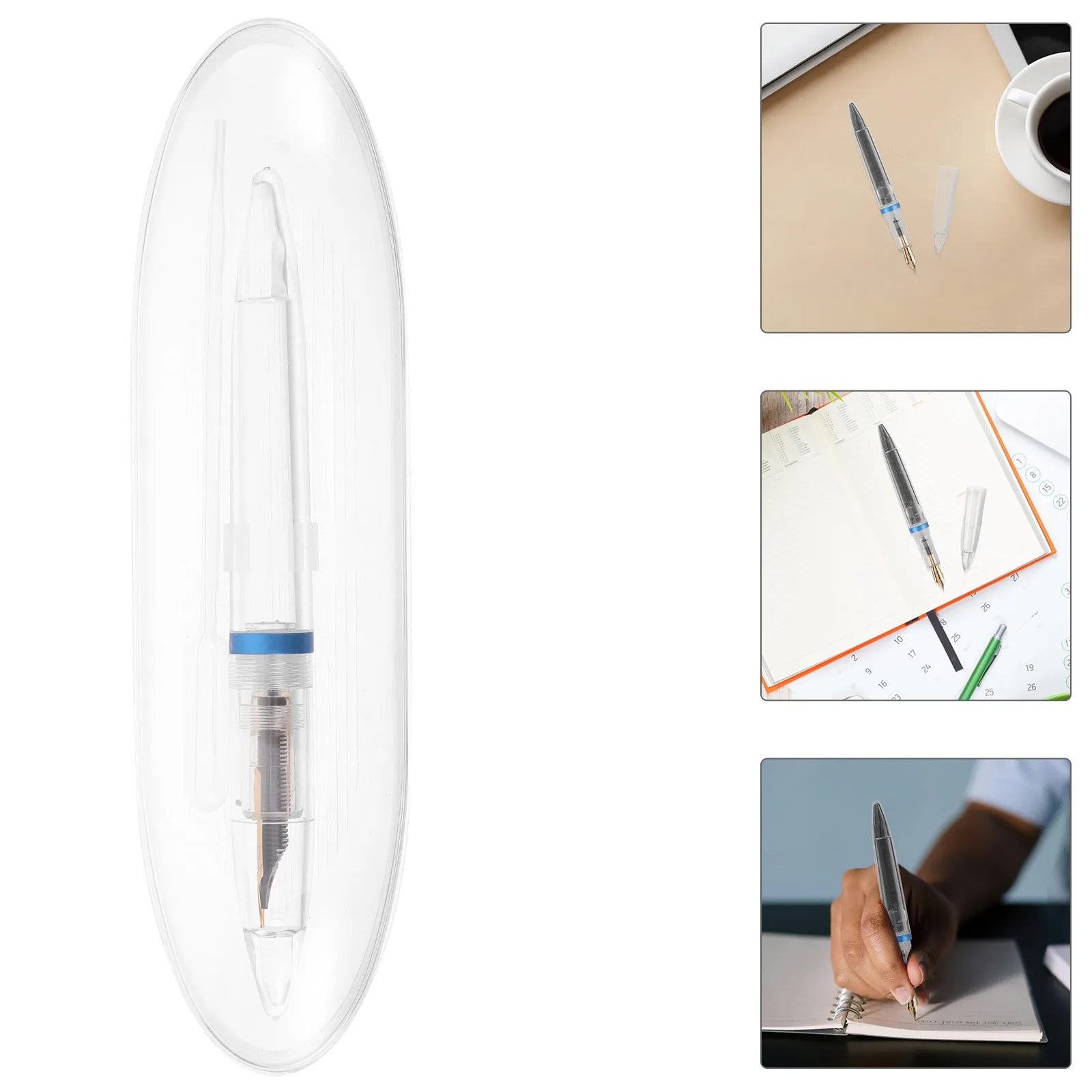 

Large-Capacity Refillable Clear Acrylic Fountain Pen with Fine 0.5mm Nib for Smooth Writing Drawing Sketching Journaling Office