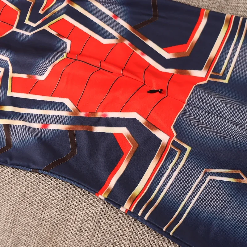 MARVEL/Детские костюмы Человека-паука для мальчиков, железные костюмы, детские боди из спандекса для косплея с накидкой, подарок на Рождество и день рождения