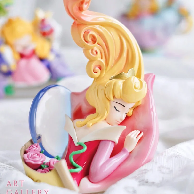 Disney Princess Art Gallery Series Sleeping Beauty Aurora Action Figure Toys Cartoon Collection Model Toy Decoration Kids Gifts