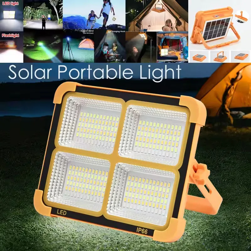 4800W Solar Camping Lantern High Rechargeable LED Tent Light with Magnet Powerful Flashlight Power Bank Repair Emergency Lamp
