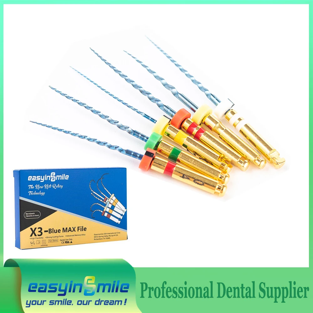 6pcs/Pack Dental Endodontic Files  X3-Taper Max Blue Niti Endo Rotary Files 21/25/31MM Flexible