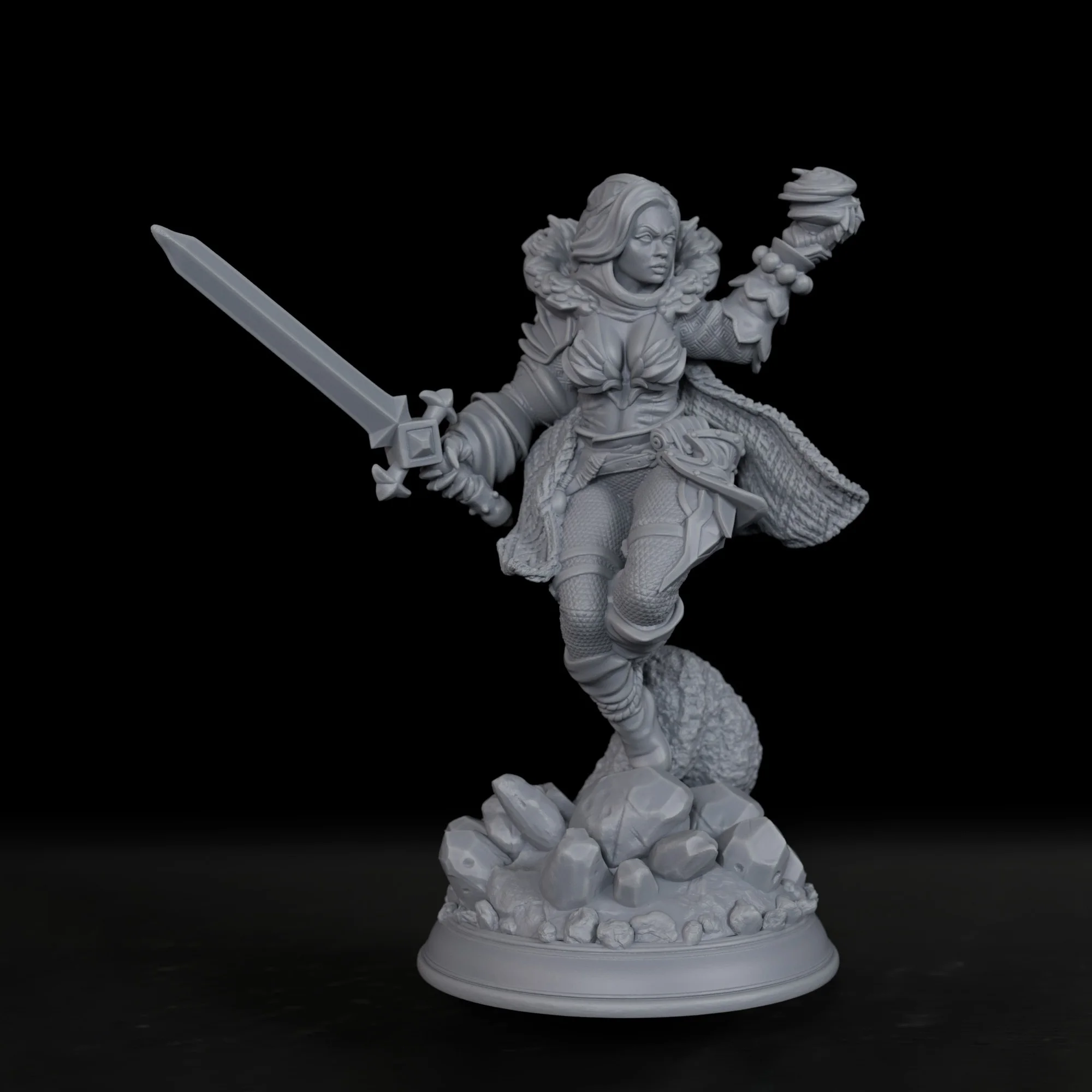 

Female Halfling Caster Miniature - Sharp Details, Great Board Game Accessory, Collectors' First Choice, Xmas & Halloween Gift