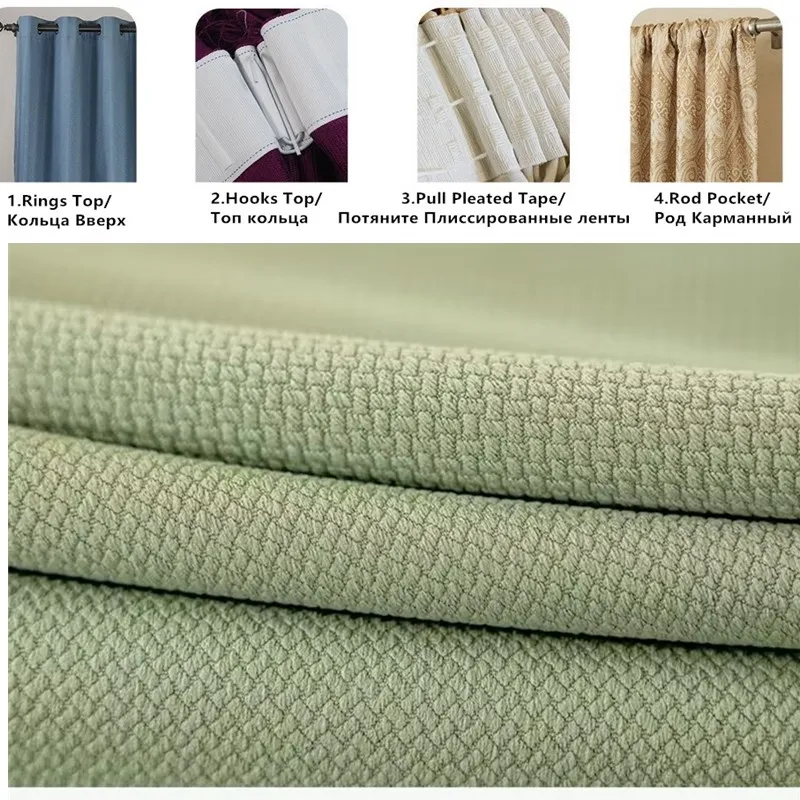 Luxury Living Room Window Curtains 75-90% Blackout Solid Color  Room Darkening Curtain Drapes For Bedroom Custom Made