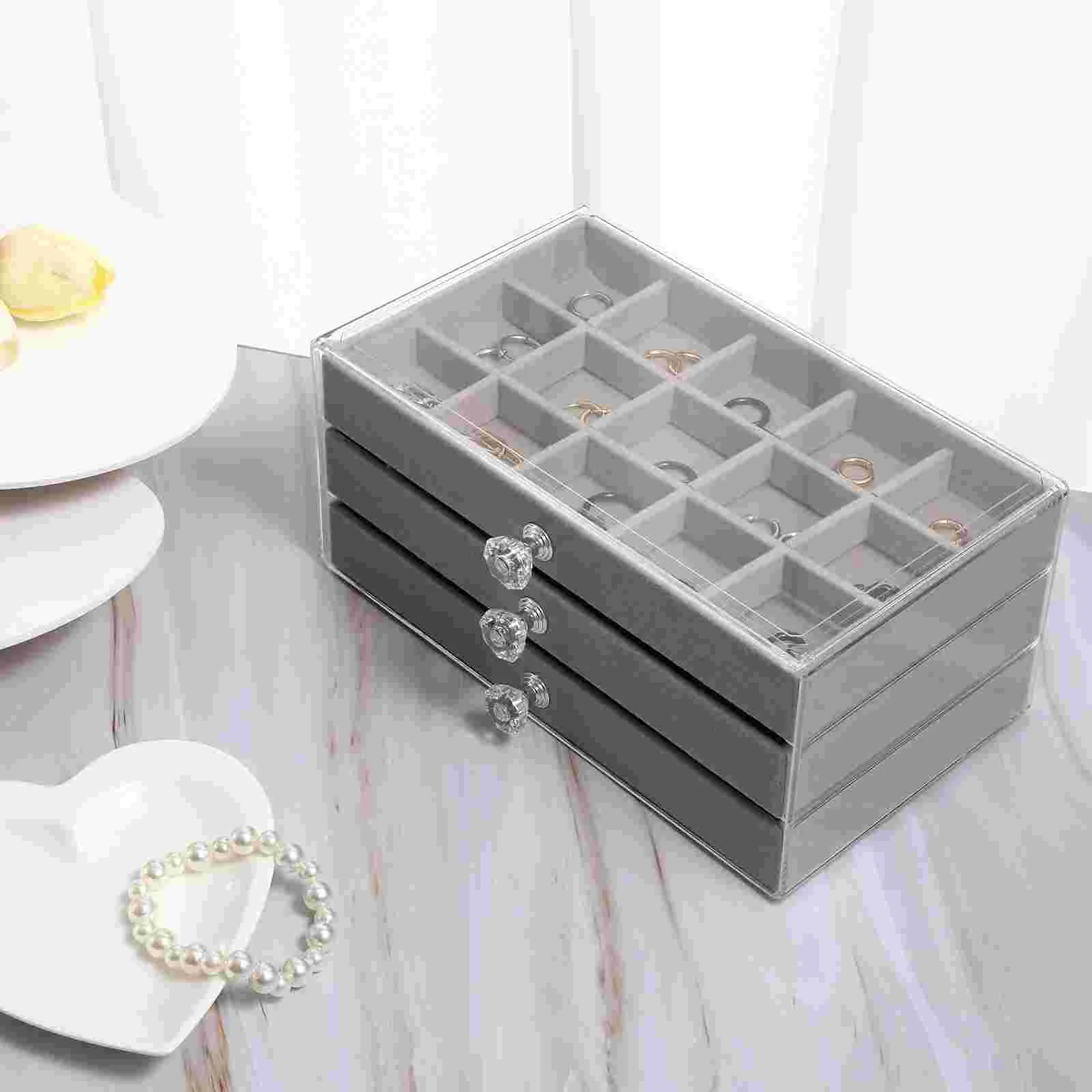 Necklace Jewelry Display Box Miss Drawer Trays for Drawers Acrylic Classify Organizer