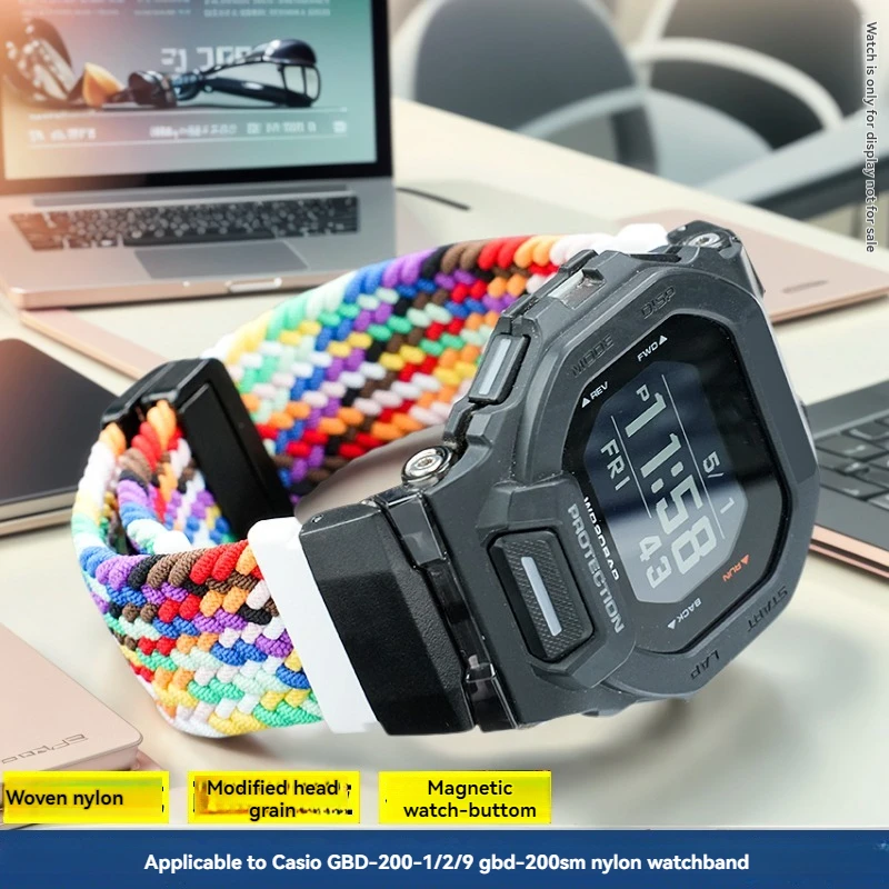 Дизайнерский холщовый браслет для Casio GBD-200/GB D200 SM, нейлоновый ремешок для часов |   Водонепроницаемый сменный аксессуар для спортивного браслета