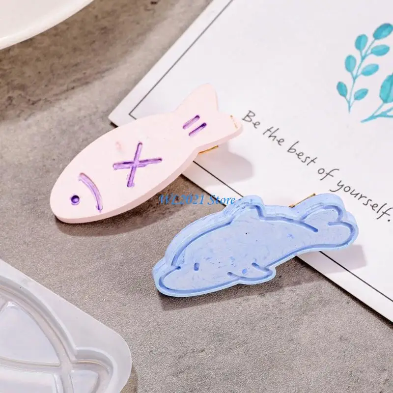 

G5GC Silicone Hair Clip Resin Mold DIY Hair Pin Casting Mold Hair Clip Making Silicone Casting Tool Silicone Material for DIY