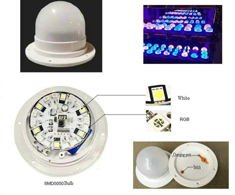 โมดูล LED แบบชาร์จไฟได้รีโมทคอนโทรล Night Light เฟอร์นิเจอร์โคมไฟอารมณ์ตกแต่ง RGBW ฐาน Light Home party ตกแต่งตาราง