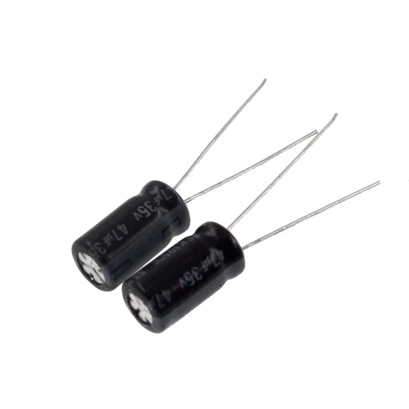 Capacitor eletrolítico de alumínio, 47uF, 35V, 47MFD, 35 volts, 5x11mm, 47mf35v, 47mf, 35v47mf, 35v47uf, 20 PCes