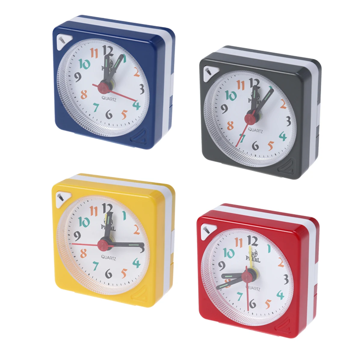 

Mini Square Plastic Quartz Clock Portable Lightweight Table Alarm Clock Red For Home Office Decoration Gift