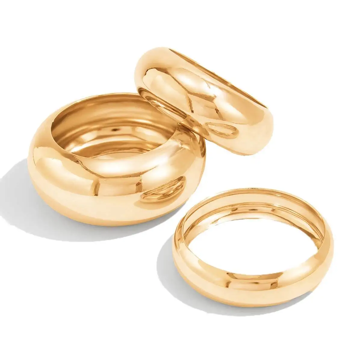 

3Pcs/Set Hip Hop Oversized Glossy Wide Bangles for Women Punk Round Circle Chunky Bracelets Steampunk Hand Jewelry Men