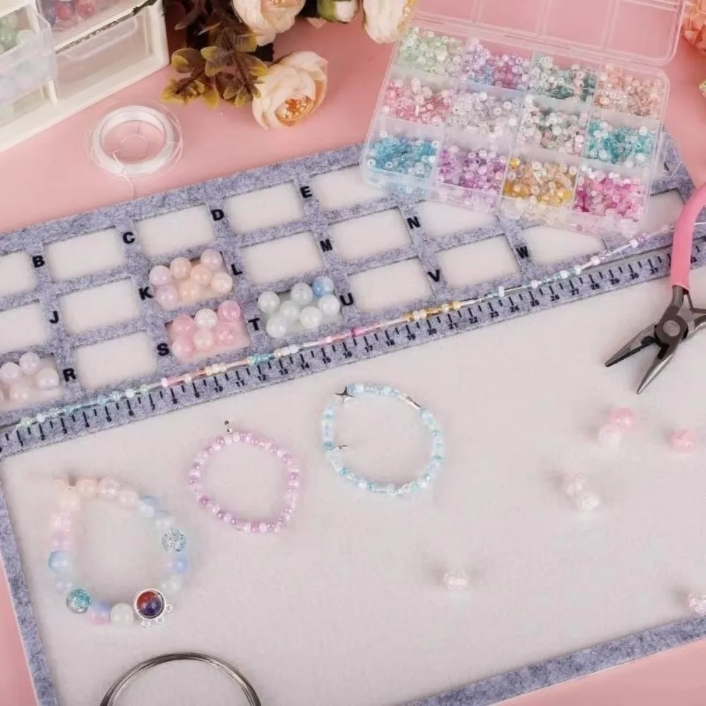 Felt Felt Beading Tray Felt Surfaces Measurement Markings Beading Mat Alphabetic Scale Nonslip Beadwork Design Tray