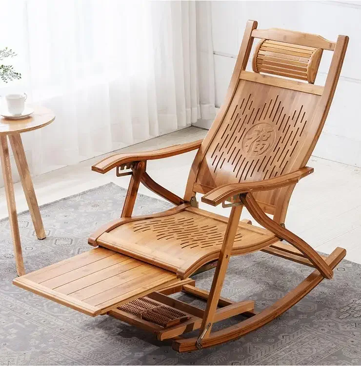 Minimalist Folding Bamboo Banquet Chair Lounge Bed For Adults Design Throne Arm Chair Professional Sillon Postmodern Furniture