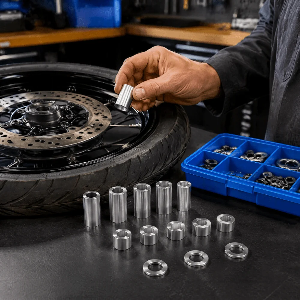 13pcs 3/4 in ID Wheel Axle Spacer 1 1/8 in OD 13 Lengths Wheel Spacer Kit Alloy Axle Spacer Sleeve For Bench Grinding Wheels