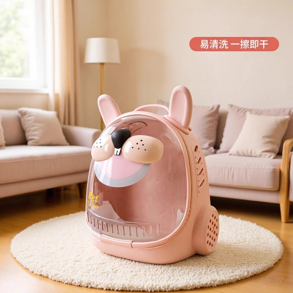 Mochila transportadora transparente para gatos panorámica, ventilada - imagen 4