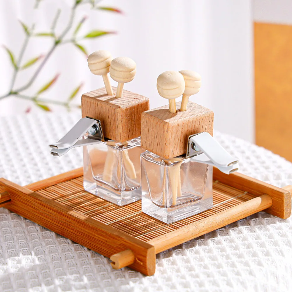 

5pcs Car Vent Perfume Bottle 10ml Reusable Aromatherapy Diffuser Compact Scent Holder Glass Design Small Car Accessories