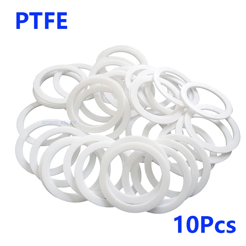 PTFE gasket PTFE washer PTFE shim ptfe spacer gasket polytetrafluoroethylene gasket  Multi-specification 10Pcs