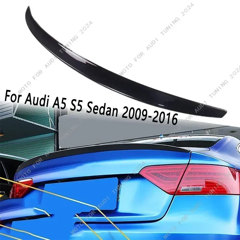 For Audi A5 S5 B8 B8.5 4Door  2009-2016 Car Rear Roof Spoiler Splitter Wing Rear Trunk Roof Lip Cap Spoiler Wing Bodykit Tuning