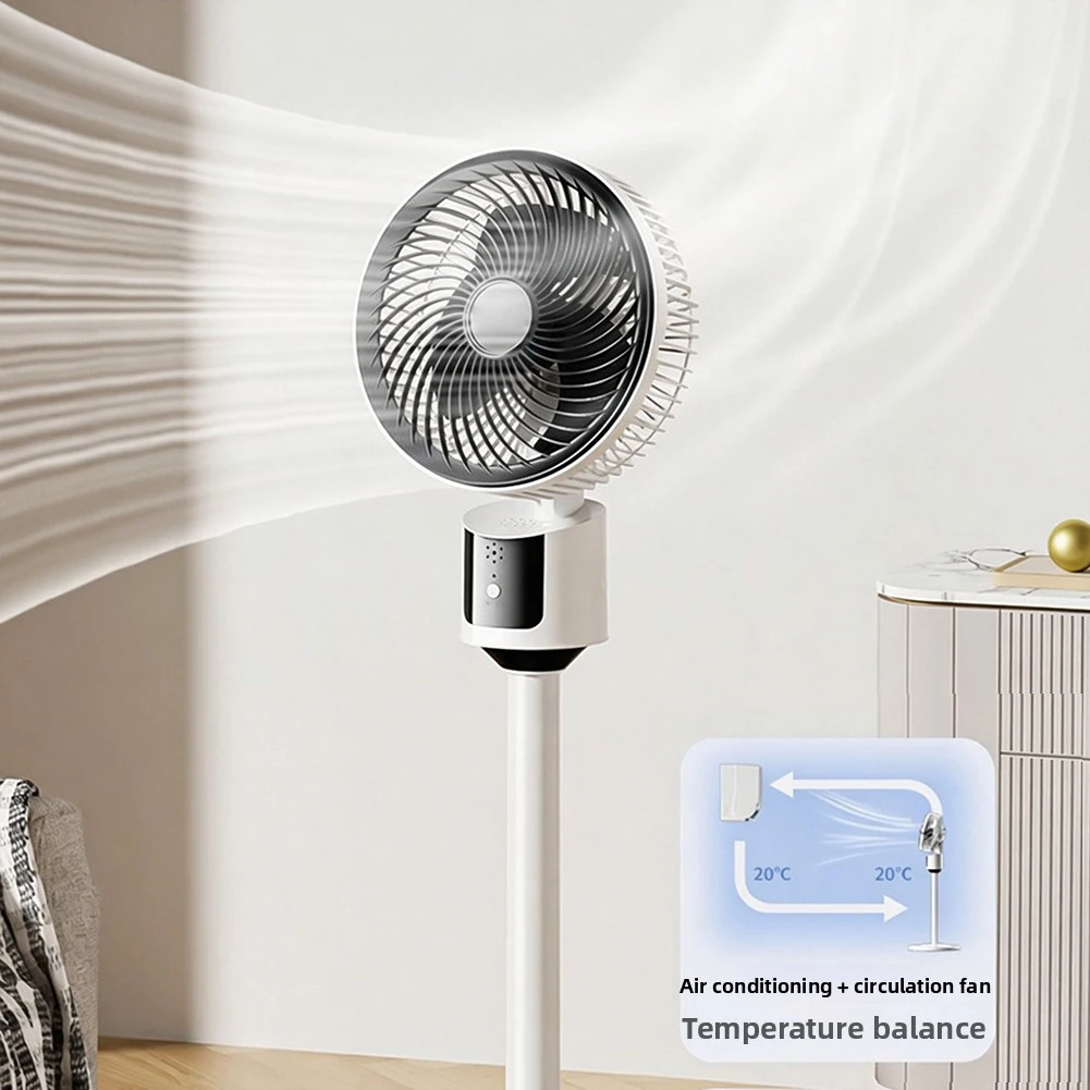 Standventilator mit Standfuß, USB-wiederaufladbarer oszillierender Standventilator, Luftzirkulationsventilator, 3 Geschwindigkeiten einstellbarer Luftkühler, für den Sommergebrauch – Detail 6