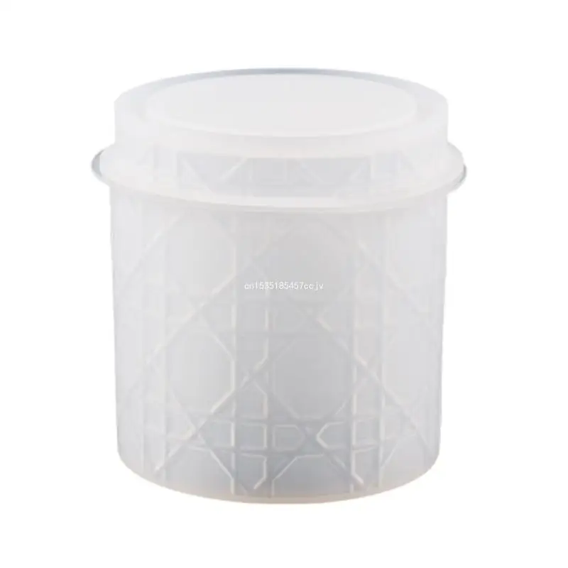 Vine Pattern Resin Molds Round Storage Box Molds with Lid Embossed Holder Silicone Mold Jewelry Box Making DIY Craft Dropship