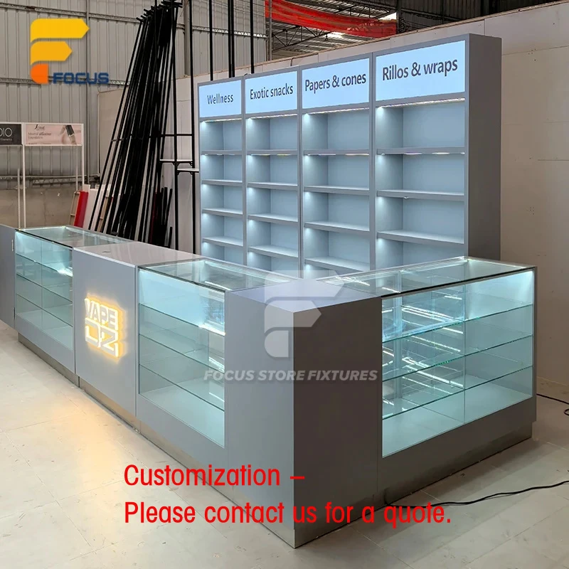 custom.Retail Lighted Wall Shelving Custom Glass Showcase Counter Lockable Sliding Door Display Cabinet Design