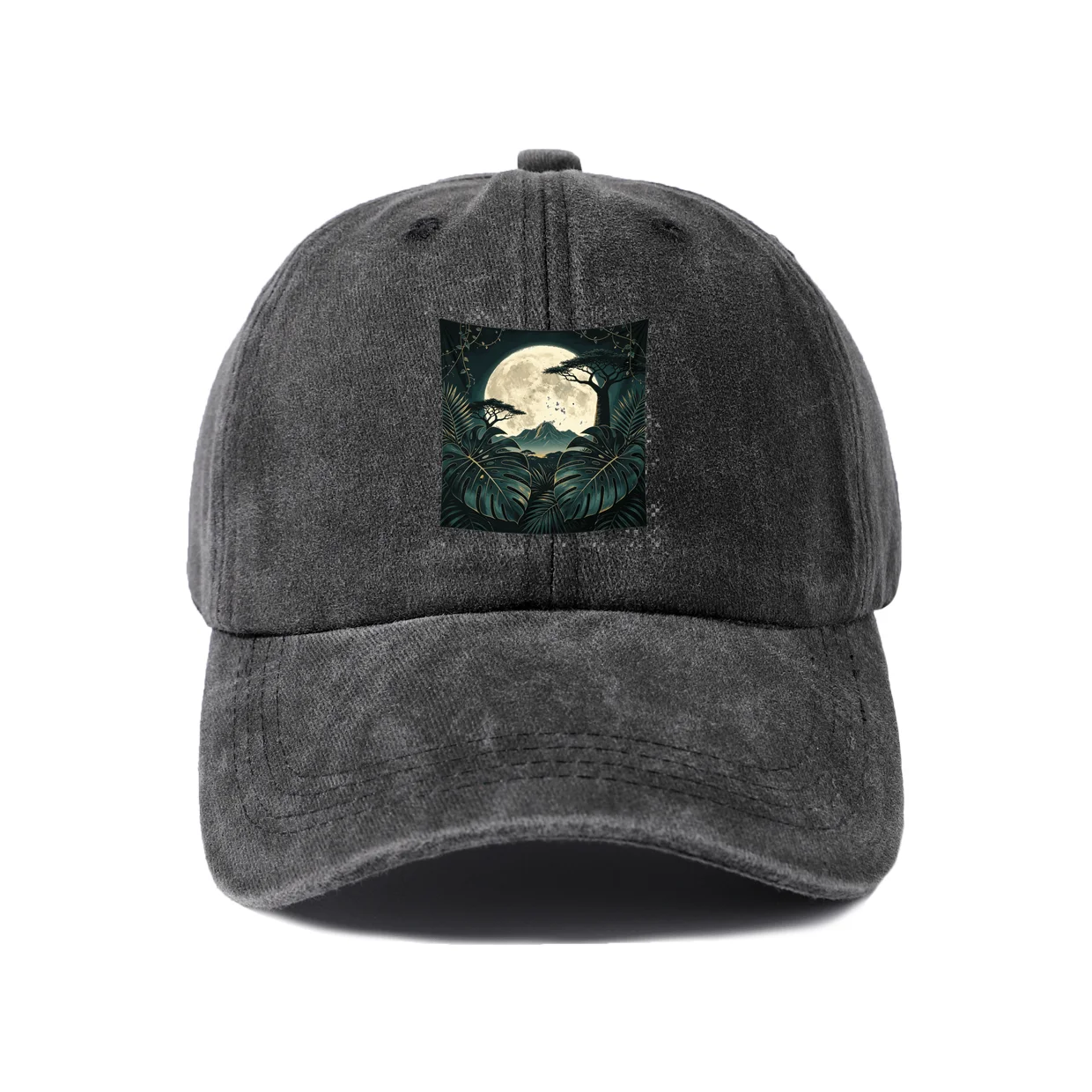 Ocean Wave Square Graphic Baseball Cap, Vintage Washed Adjustable Unisex Dad Hat, Streetwear Gift