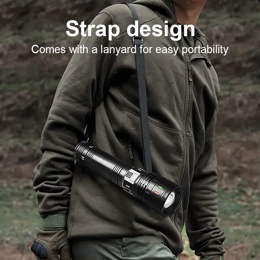 

90000000LM Super Powerful LED Flashlights Rechargeable Torch Light Zoom 5000M Strong Light Tactical Flashlight Camping Lantern