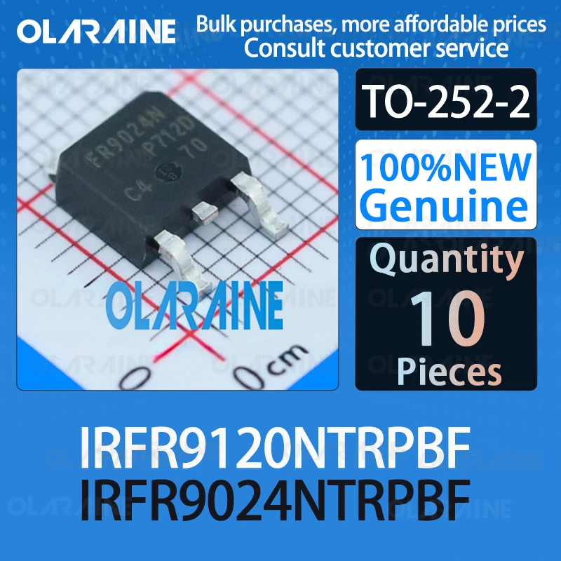 

10Pcs IRFR9120NTRPBF IRFR9024NTRPBF TO-252-2 100%New Transistor MOSFET P-Channel 480mOhms 18nC