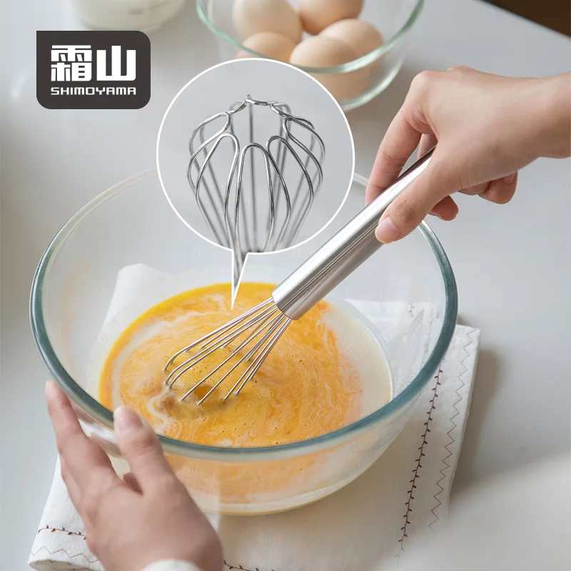 

SHIMOYAMA Egg Beater Whisk New Design Wire Stainless Steel Kitchen Accessories Handheld Manual Baking Tool Manual Mixer Whisk