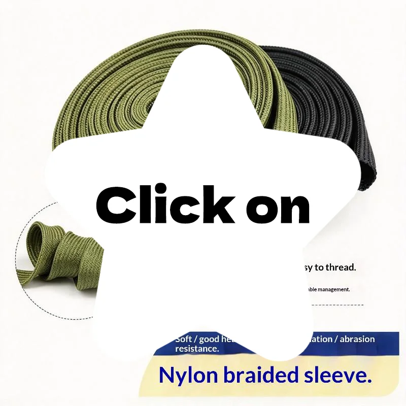 6mm-50mm Tight Nylon Braided Cable Sleeve High Density Insulated Gland Protection Expandable Wire Wrap For Cable Management
