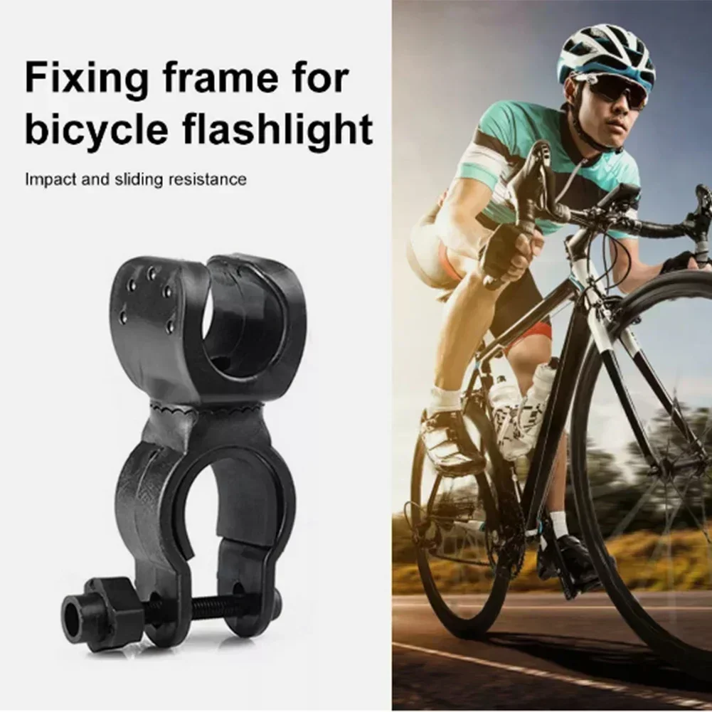 1pcs Mountain Bike Light Holder Clamp Clip bicycle lamp base flashlight holder Degree Rotating Replacement Cycling accessories