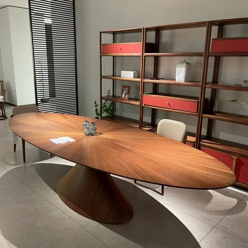 Modern Design Luxury Dining Table Style Minimalist Walnut Restaurant Dining Table Nordic Solid Wood Mesa De Comedor Furniture