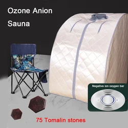 220V Four or Five Panel Sauna Box with Negative Ion Sauna Room 75 Tomalin Stones Portable Sauna Room Full Body Bigger Tent