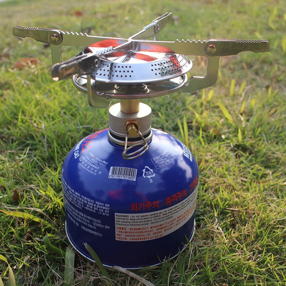 

Portable Bbq Grill Silver Split Design Outdoor Camping Stove Electronic Ignition High-Temperature Burner Durable Brass Connector