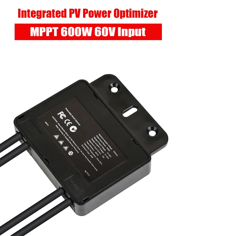 Integrated PV Power Optimizer MPPT 600W 60V Input IP67 Real-time Solar Panel Monitoring Voltage-Limiting Anti-Hotspot