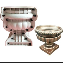 42cm/16.54in cement European flower pot mold large plastic steel pattern round plastic mold bonsai garden cement mold
