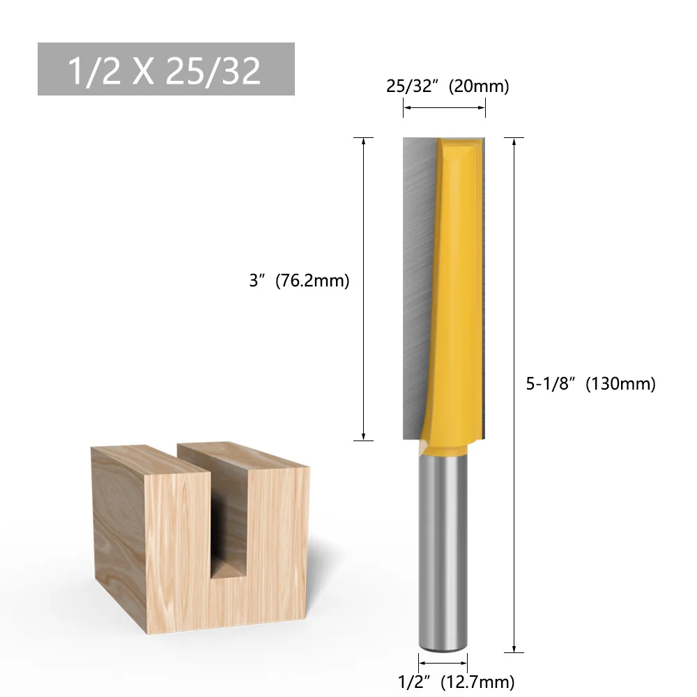 1pc 1/2 Shank Extra Long Straight Router Bit 3\