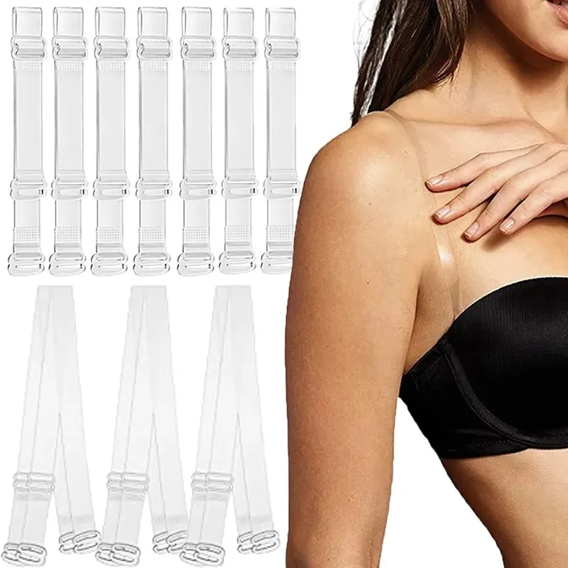 Transparent Bra Straps Women Invisible Detachable Adjustable Shoulder Strap Elastic Silicone Bra Belt Underwear Accessories