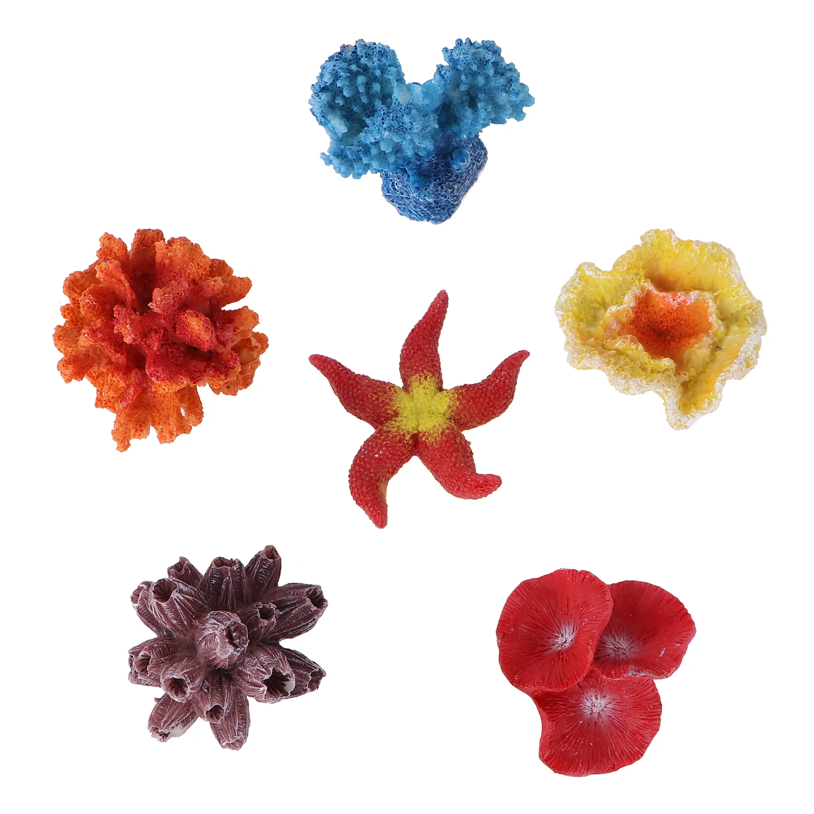 6 Pcs Blank Fish Tank Aquarium Ornament Decor Coral Reef Artificial Decorations