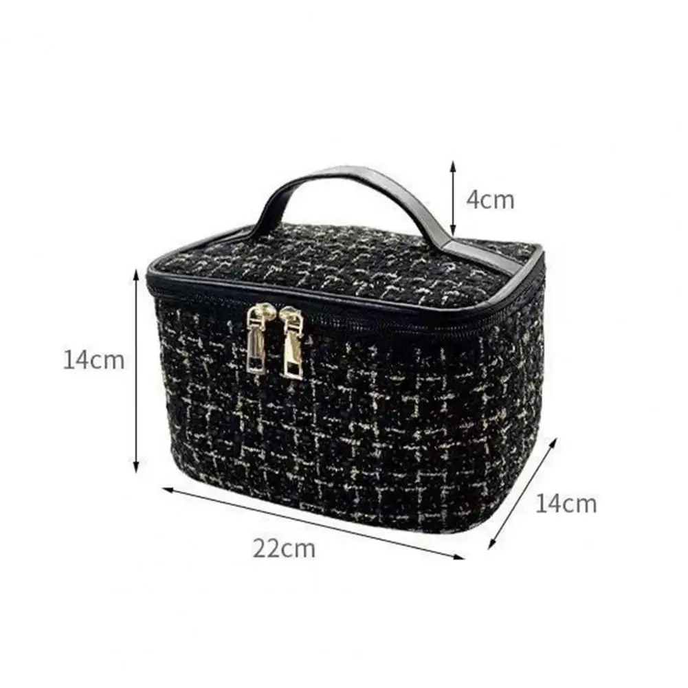 New Plaid Cosmetic Bag Pillow Makeup Pouch Women’s Large-Capacity Luxury Wash Bag Multifunctional Travel Toiletry Kit Handbag