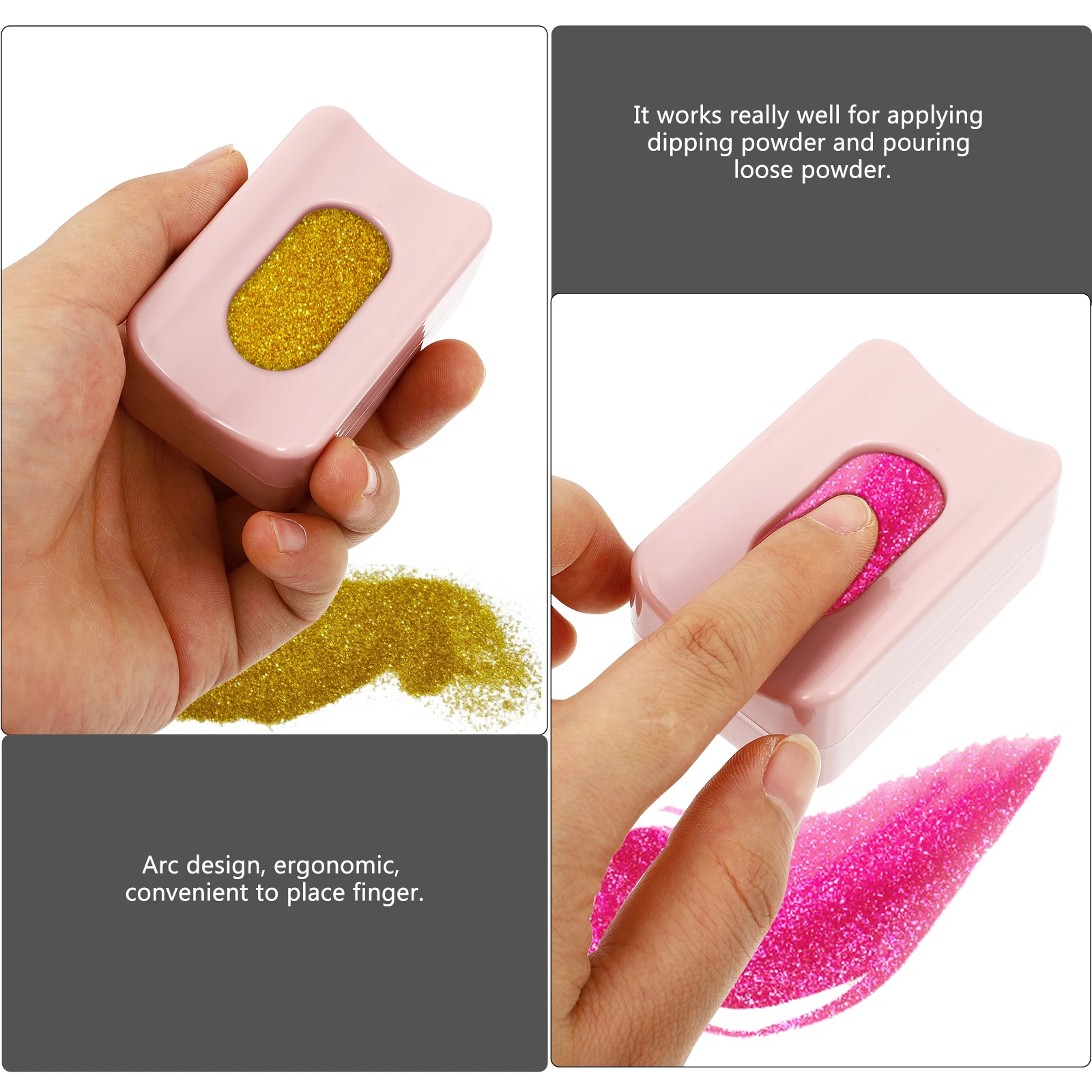 

Nail Art Powder Box ABS Material Dipping Pouring Holder Glitter Sequins Case Manicure Accessories Storage Container