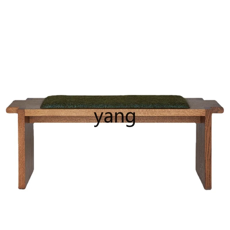 

Yjq New Chinese Style Solid Wood Shoe Changing Stool Living Room Home Log Bed End Stool Small Apartment Entrance Restaurant