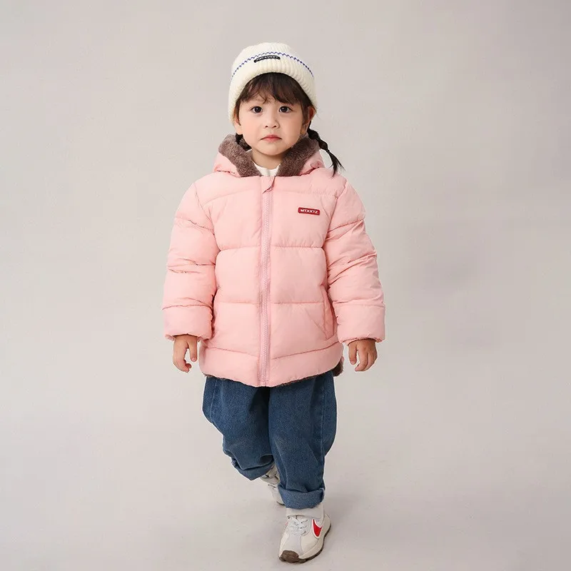 Cashmere Children Coat 2024 Autumn Winter Thicken Jacket Boys Girls Solid Color Hooded Jackets Kids Parka Outerwear 2-6 Years