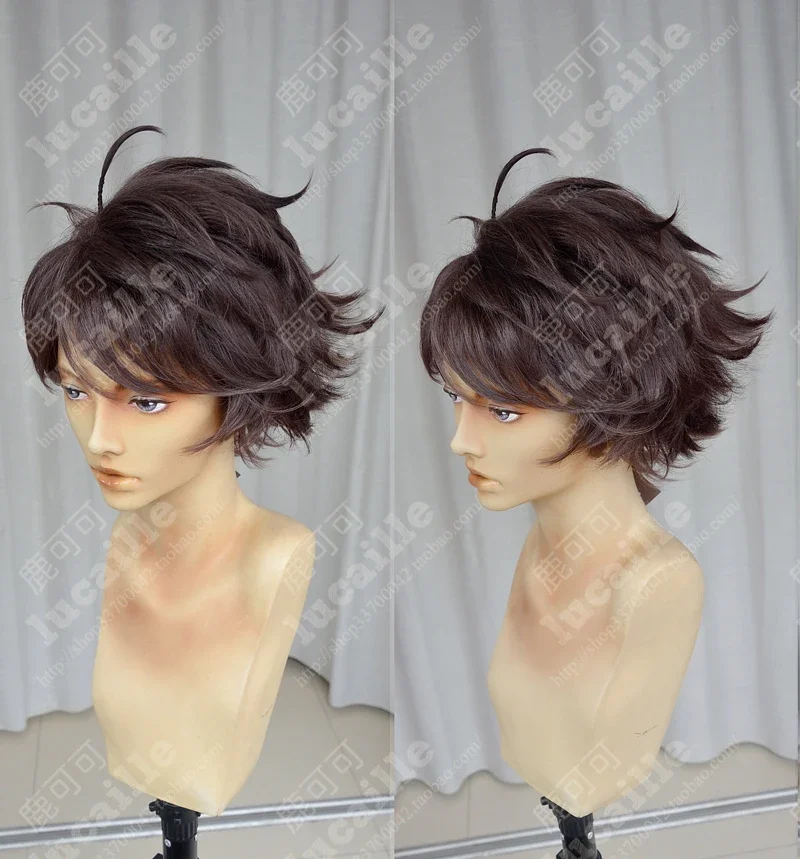 Toru Oikawa Tooru Short Brown Shaggy Layered Tooru Heat Resistant Cosplay Costume Wig +Wig Cap